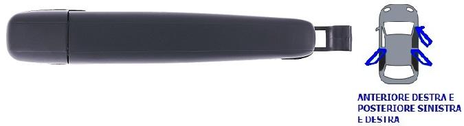 Maniglia Esterna Anteriore E Posteriore Con primer - Monta Ant Destro = Post Dx E Sinistro Citroen C3 Dal 2002 Al 2009