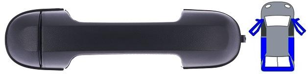 Maniglia Esterna Anteriore E Posteriore Nera - Monta Anche Portellone Ford Transit Connect - Tourneo Dal 2003 Al 2009