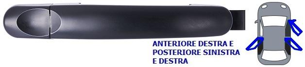 Maniglia Esterna Anteriore E Posteriore Con primer - Monta Ant Destro = Post Dx E Sinistro Volkswagen Caddy Dal 2003 Al 2010