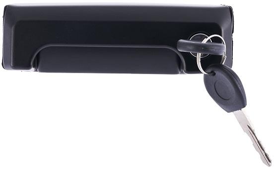 Maniglia Esterna Posteriore C/chiave Destro Nera Liscia - Porta Scorrevole Volkswagen Transporter T4 Dal 1990 Al 1995