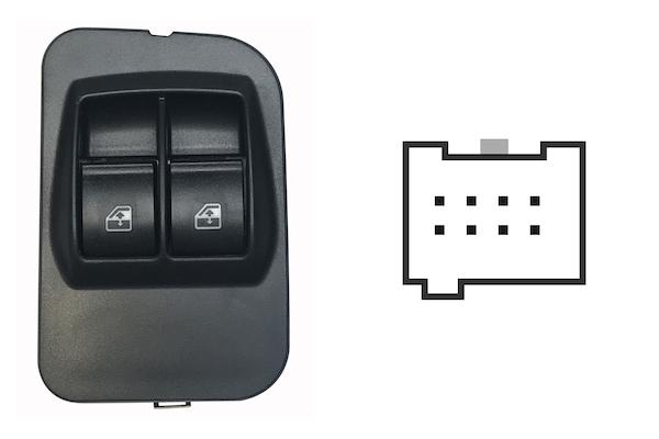 Pulsante Interruttore Alzavetro Anteriore Sinistro Peugeot Bipper dal 2008