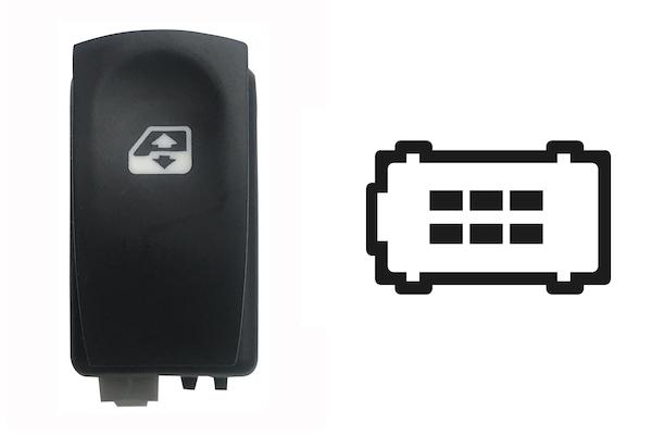 Interruttore Alzacristalli Porta Anteriore Dx Porta Posteriore Sx dx,6 Pin,connettore Nero Renault Twingo Dal 2012 Al 2014