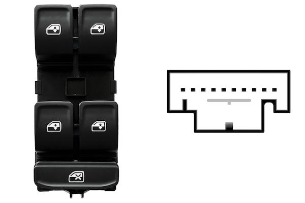 Pulsante Interruttore Alzavetro Anteriore Sinistro Skoda Octavia Dal 2017 Al 2020