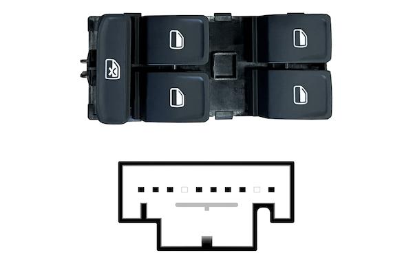 Pulsante Interruttore Alzavetro Anteriore Sinistro Volkswagen Golf Vii Dal 2012 Al 2015