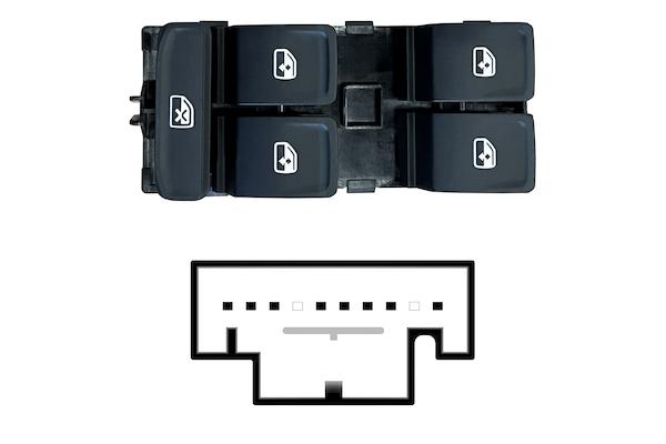 Pulsante Interruttore Alzavetro Anteriore Sinistro Volkswagen Tiguan Allspace Dal 2017