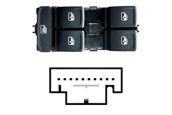 Pulsante Interruttore Alzavetro Anteriore Sinistro Volkswagen Tiguan Allspace Dal 2017