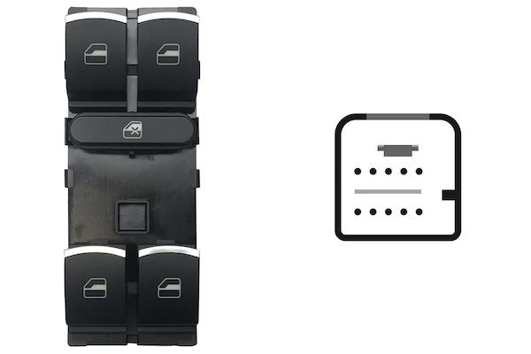 Pulsante Interruttore Alzavetro Anteriore Sinistro Volkswagen Touran Dal 2010 Al 2015