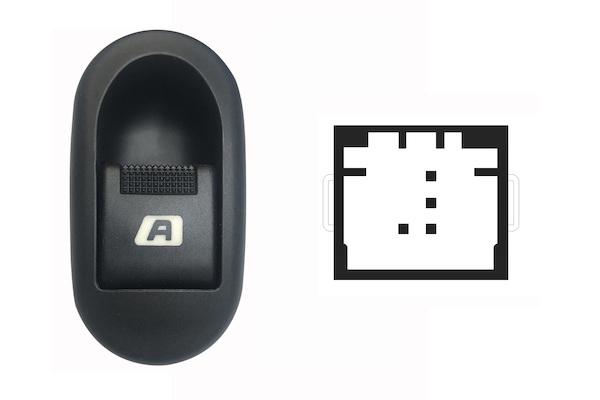  Interruttore Alzacristallo Porta Anteriore Sx,alzacristallo Comfort,opr 10653<-,4 Pin Citroen C3 Dal 2002 Al 2010