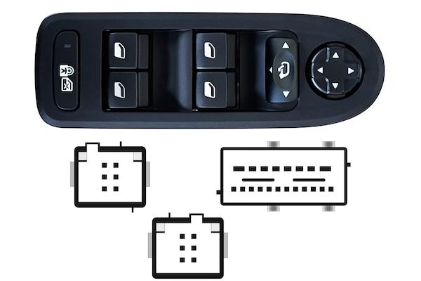 Pulsante Interruttore Alzavetro Anteriore Destro Citroen C5 Dal 2008 Al 2018