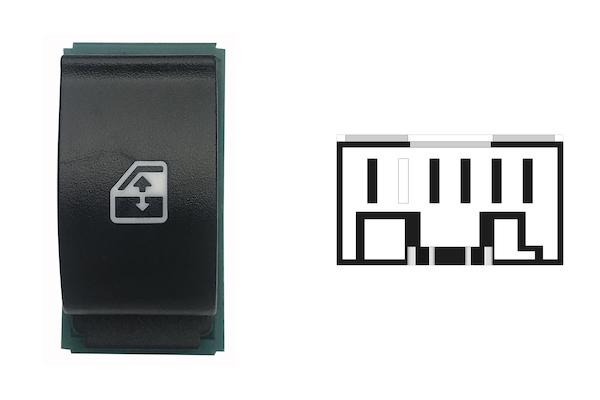 Pulsante Interruttore Alzavetro Anteriore Destro Fiat Doblo' Dal 2006 Al 2009