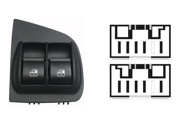 Pulsante Interruttore Alzavetro Anteriore Destro Fiat Doblo' Dal 2006 Al 2009