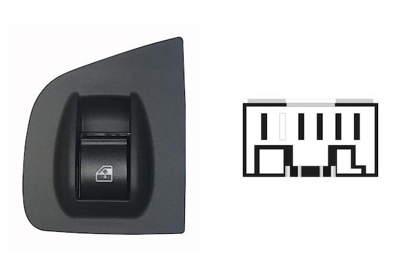 Pulsante Interruttore Alzavetro Anteriore Destro Fiat Doblo' Dal 2006 Al 2009