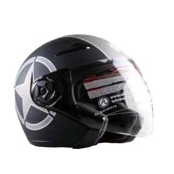 Casco Demi Jet Doppia Visiera Star Nero Opaco