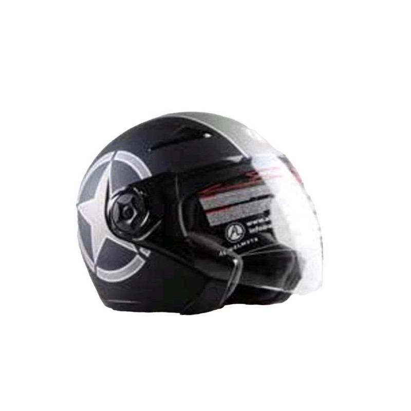 Casco Demi Jet Doppia Visiera Star Nero Opaco