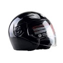 Casco Jet Doppia Visiera Nero Lucido