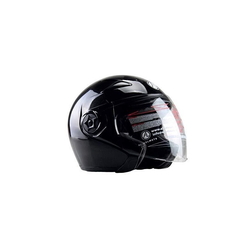 Casco Jet Doppia Visiera Nero Lucido