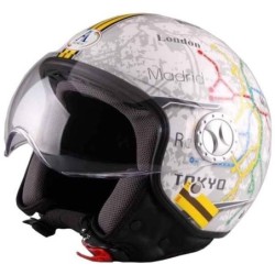 Casco Demi Jet Visiera Elicotterista Subway