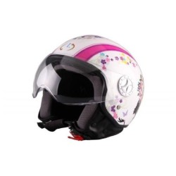 Casco Demi Jet Visiera Elicotterista Flowers