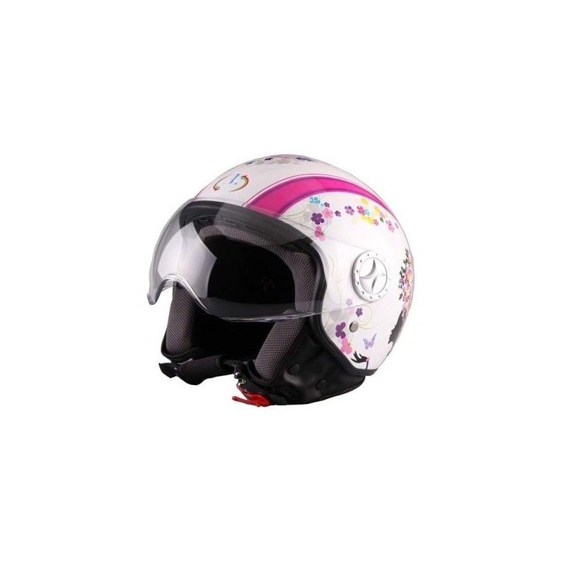 Casco Demi Jet Visiera Elicotterista Flowers