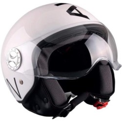 Casco Demi Jet Al Design Visiera Elicotterista Al Bianco Lucido