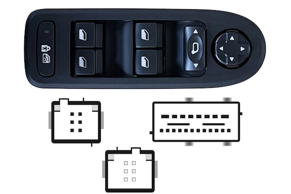 Pulsante Interruttore Alzavetro Anteriore Destro Peugeot 508 Dal 2010 Al 2018