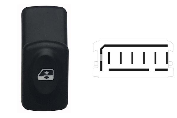 Pulsante Interruttore Alzavetro Anteriore Destro Renault Scenic Dal 1996 Al 2003
