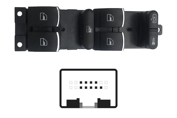 Pulsante Interruttore Alzavetro Anteriore Sinistro Seat Leon Dal 1999 Al 2005