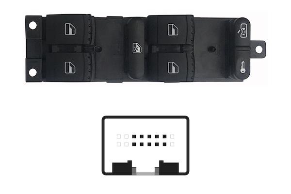 Pulsante Interruttore Alzavetro Anteriore Sinistro Skoda Fabia Dal 1999 Al 2007