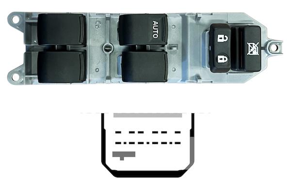 Pulsante Interruttore Alzavetro Anteriore Sinistro Toyota Yaris Dal 2005 Al 2012