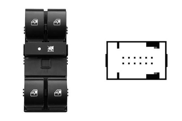 Pulsante Interruttore Alzavetro Anteriore Sinistro Fiat Doblo' Dal 2009