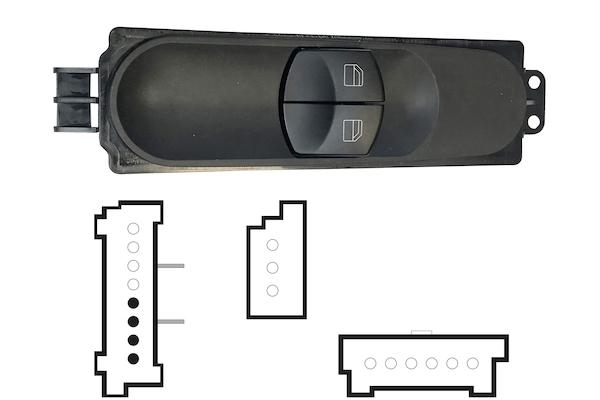 Pulsantiera Alzacristalli Porta Anteriore Sx,retrovisori Manuali,2 Interruttori 4 Pin Mercedes Sprinter Dal 2009
