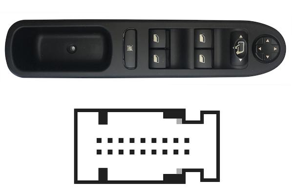 Pulsantiera Alzacristalli Porta Anteriore Sx,retrovisori Elettrici Ribaltabili Elettricamente,alzacri Peugeot 207 Sw Dal 2007 Al