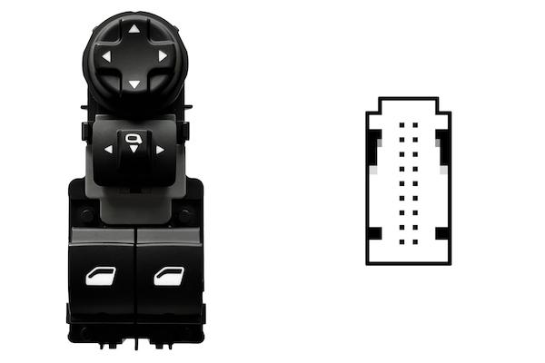 BLOCCO COMANDI ALZACRISTALLI PORTA ANTERIORE SX,RETROVISORI ELETTRICI RIBALTABILI ELETTRICAMENTE,ALZACRIS PEUGEOT 308 SW 2015