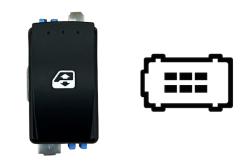 Interruttore Alzacristalli Porta Anteriore Dx Porta Posteriore Sx Dx,6 Pin,connettore Blu Renault  Renault Master Dal 2010 Al 20