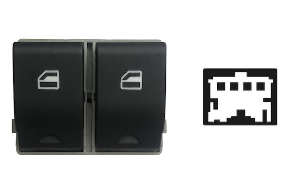 Blocco Comandi Alzacristalli Anteriori Porta Anteriore Sx,colore Nero/bianco,2 Interruttori 4 Pin Seat Cordoba Seat Ibiza Dal 20