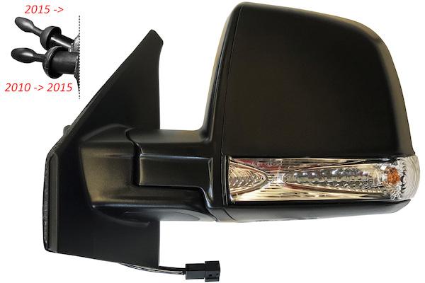 Retr.a Cavi Nero,freccia Retr,specchio Convesso Cromato (vetro Singolo) Opel Combo Dal 2015 Al 2018