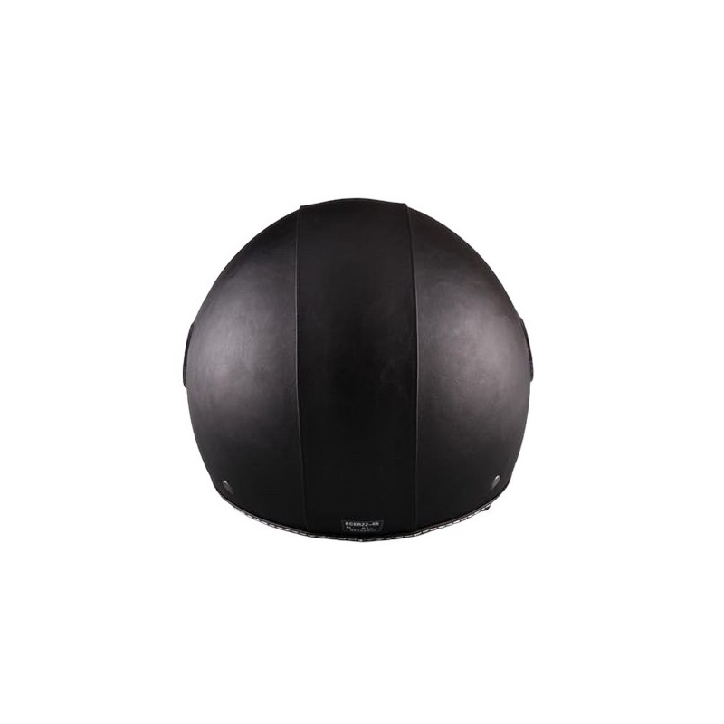 Casco Demi Jet Visiera Elicotterista Pelle Nera 4