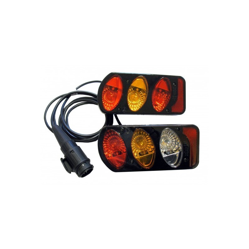 2 Fanali Neri Con Cavo E Spina 13 Poli Portabici Pure Instinct