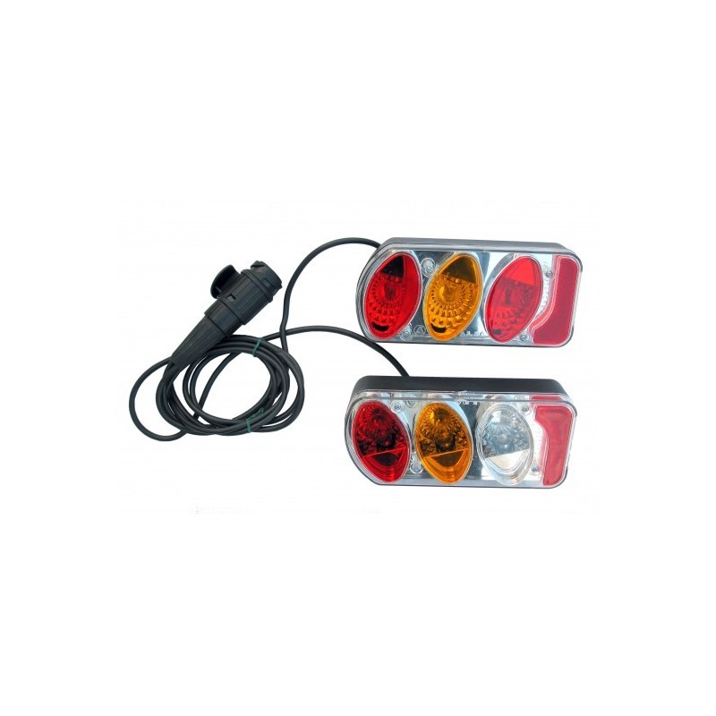 2 Fanali Con Cavo e Spina 13 Poli Portabici Peruzzo