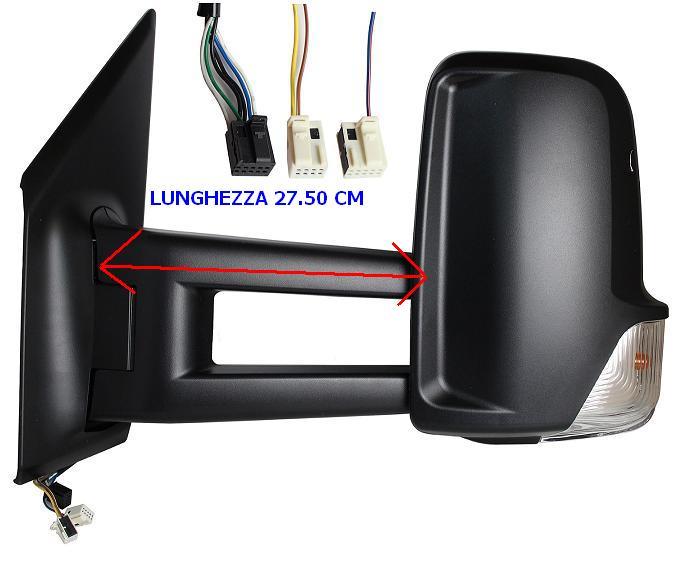 Specchietto Retrovisore Destro Elettrico Termico C/Fan. Braccio Extra Lungo Dx MERCEDES SPRINTER dal 2018