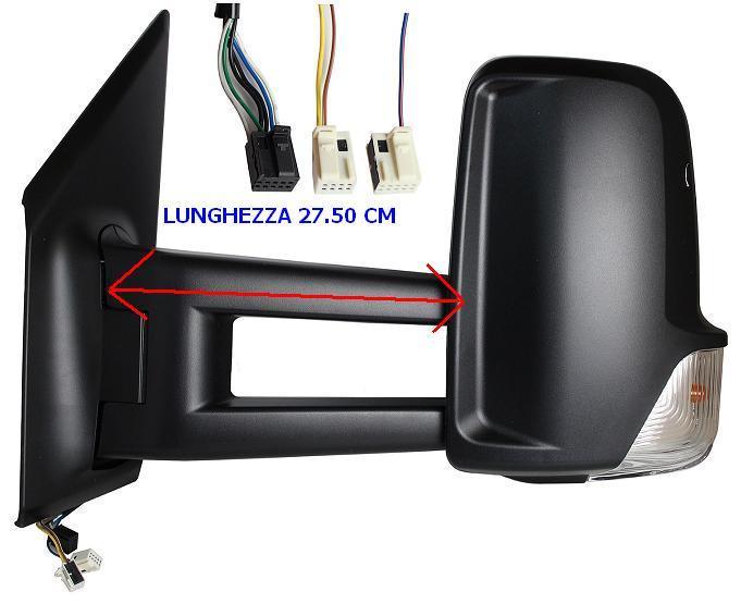 Specchietto Retrovisore Destro Elettrico Termico C/Fan. Braccio Extra Lungo Dx MERCEDES SPRINTER dal 2018