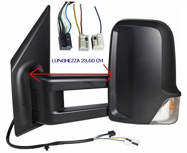 Specchietto Retrovisore Sinistro Elettrico Termico C/Fan. Braccio Lungo Sx MERCEDES SPRINTER dal 2018
