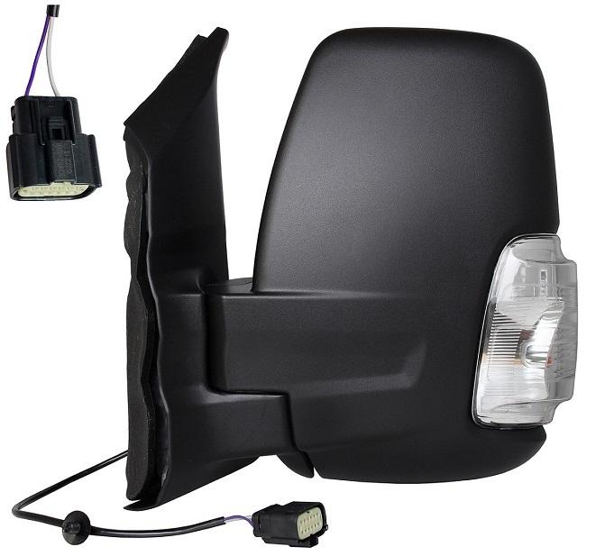 Specchietto Retrovisore Sinistro Elettrico Termico Braccio Corto C/Fan. Bianco 5W Sx FORD TRANSIT dal 2020