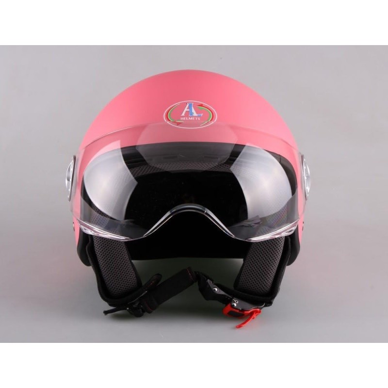 Casco Demi Jet Visiera Elicotterista Rosa Opaco 2