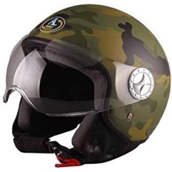 Casco Demi Jet Visiera Elicotterista Mimetico Verde