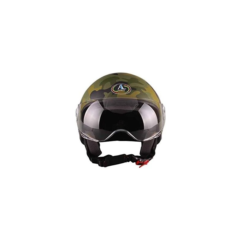 Casco Demi Jet Visiera Elicotterista Camouflage Verde Casco Demi Jet Visiera Elicotterista Camouflage Verde 2