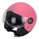 Casco Demi Jet Visiera Elicotterista Rosa Opaco
