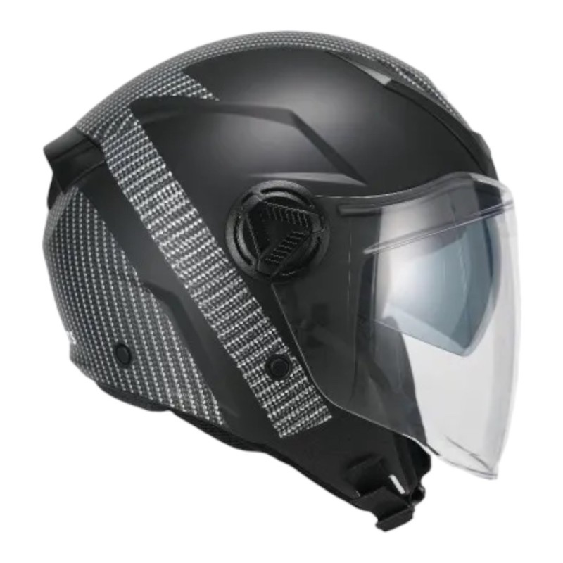 Casco Jet Carbon Grey Con Doppia Visiera 1