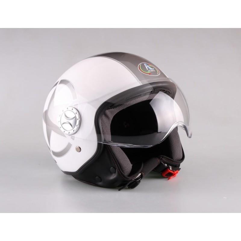 Casco Demi Jet Visiera Elicotteristi Star Bianco 4