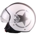 Casco Demi Jet Visiera Elicotteristi Star Bianco
